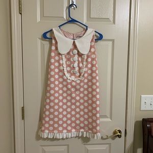 Lovely pink with white polka dot.